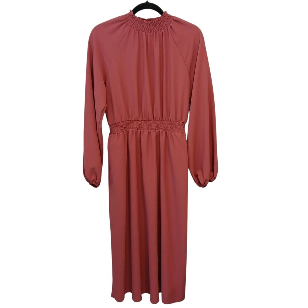 a new day Long Sleeve Midi Dress in Dusty Rose